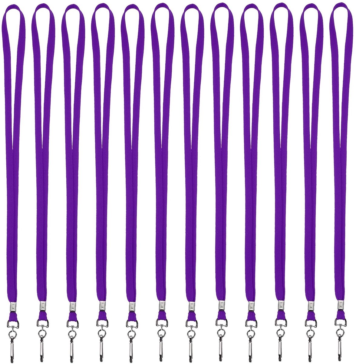 Omgoods - Set van 100 Neopreen Lanyards met Swivel Haak voor Identificatie, Paars