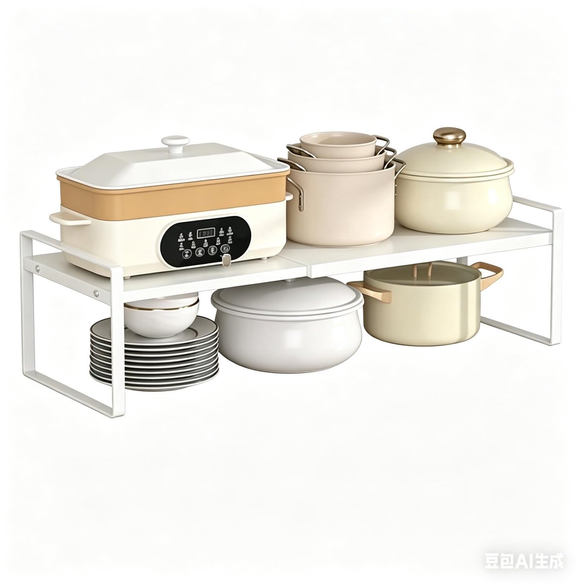 Omgoods - Uitbreidbaar Keukenopbergsysteem - Verstelbare Plank Organizer voor Keuken