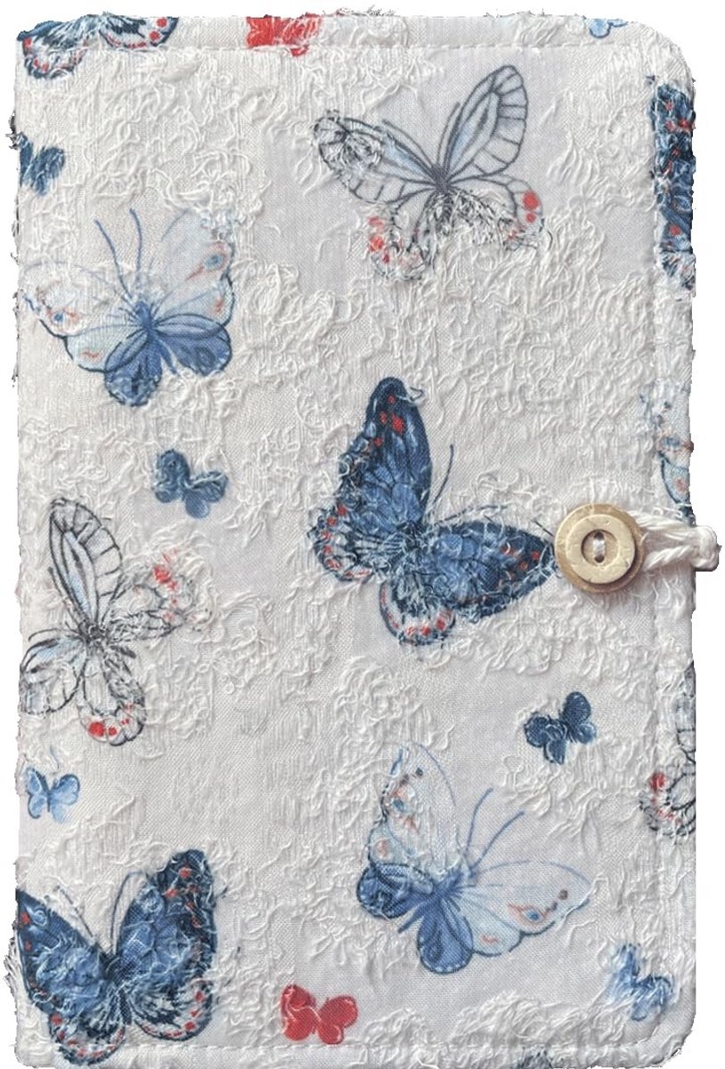 Omgoods - A6 Refillable Notebook met 6 Ring Binders - Embroidered Butterfly Journal