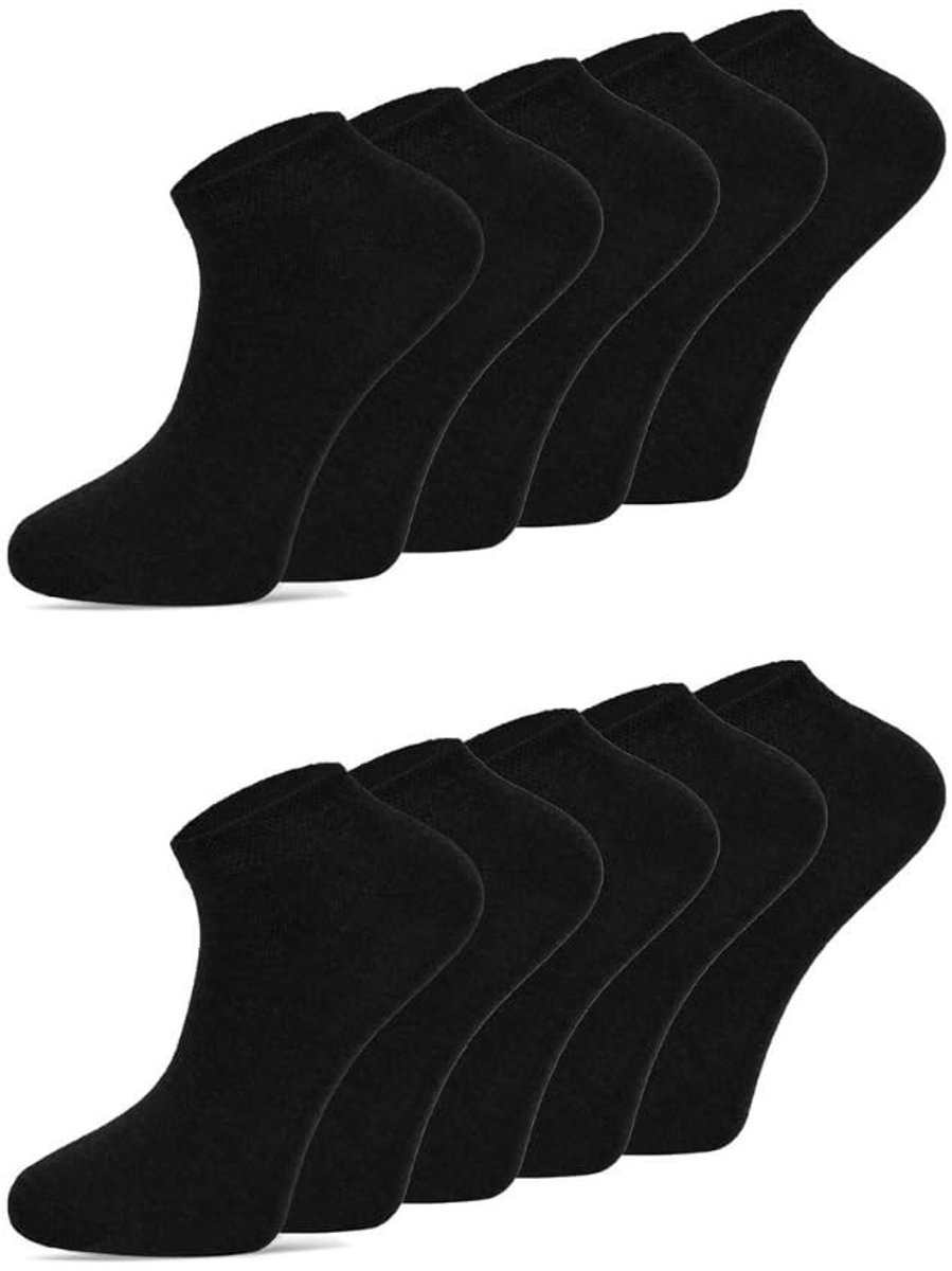 Omgoods - 10 Paar Katoenen Sneakersokken voor Mannen en Vrouwen - Ademend en Comfortabel