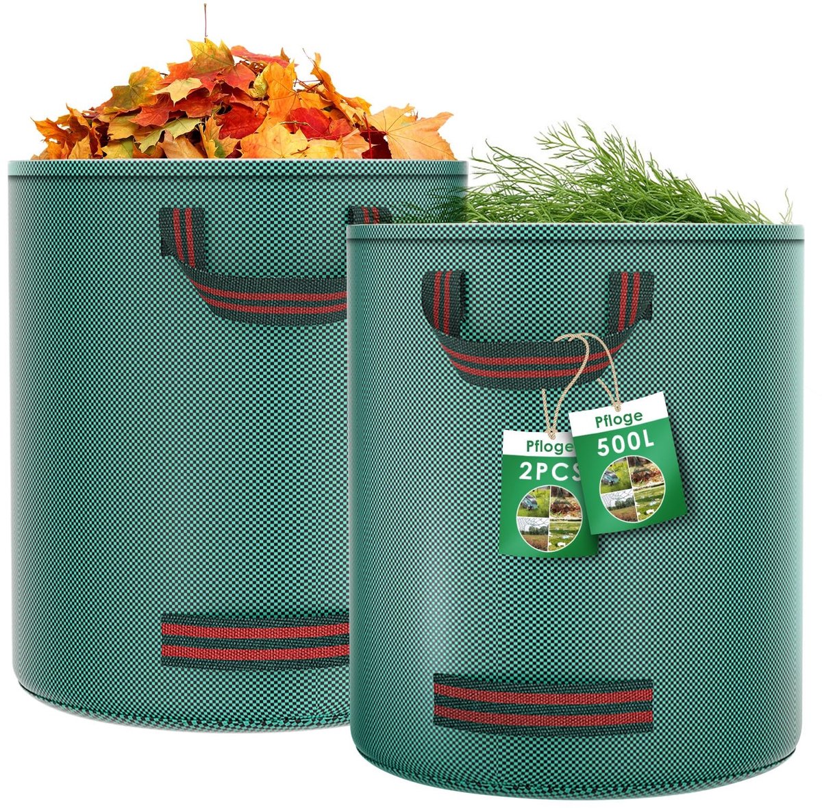 Omgoods - Set van 2 Tuinafvalzakken van 500 Liter met Handvatten