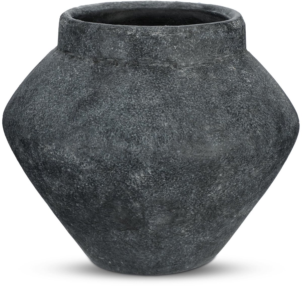 Omgoods - Grote Vintage Vaas van Zwart Terracotta