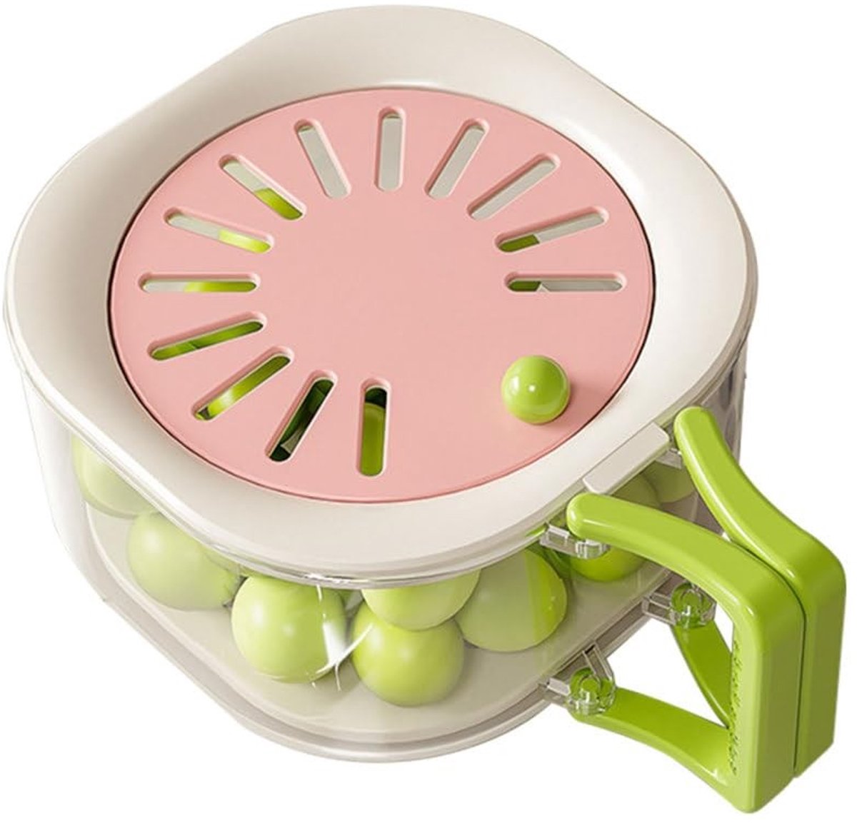 Omgoods - Fruitwaskom met Afdruipmand en Deksel - Ideaal voor Wassen en Bewaren van Fruit en Groenten