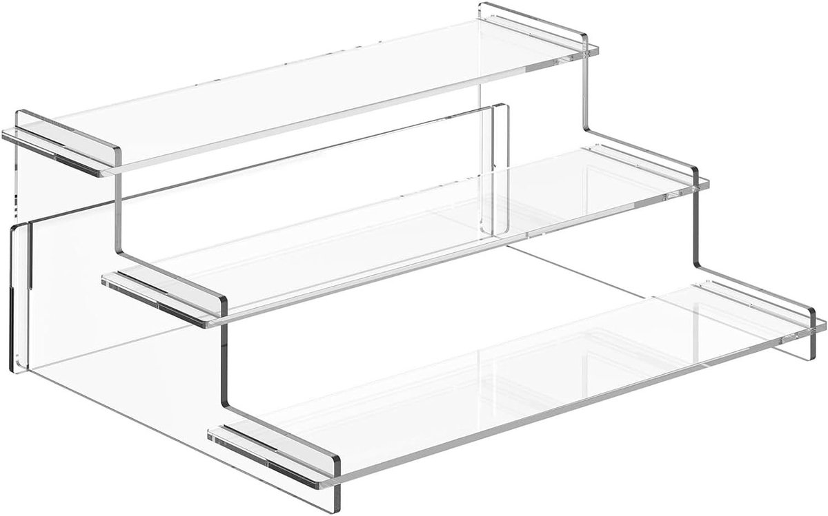 Omgoods - 3-laags Acryl Trapezium Display Stand - Transparante Organizer voor Make-up en Parfums