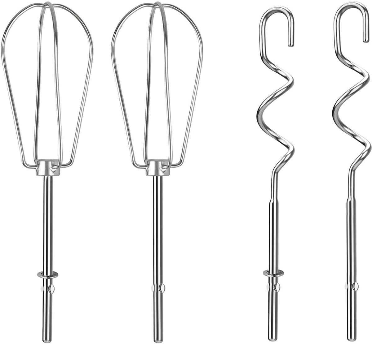 Omgoods - Set van 4 RVS Mixers met Vervangbare Kloppers