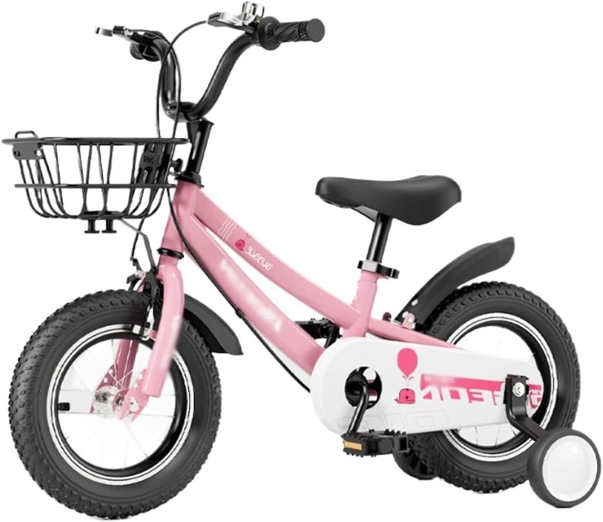 Kinderfiets met d Trapfiets Leren fietsen Verstelbaar zadel stuur 14 inch Roze
