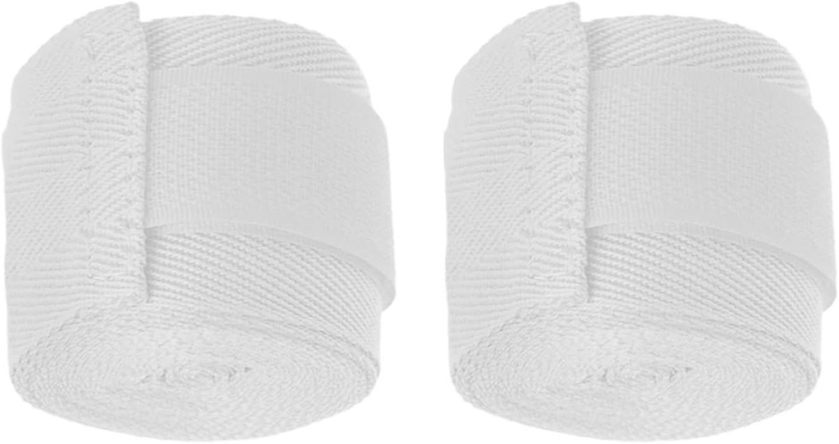 Bokswikkel Zwachtels - Polsbanden Vechtsport - Trainingsondersteuning Vechtsport - Consistente Elasticiteit - 15 centimeter lengte - Wit