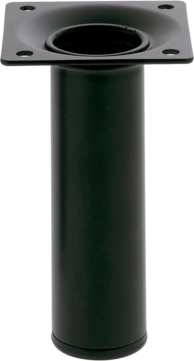 SnelShoppen - Ronde Meubelpoten - 30x100 cm - Staal - Voor Salontafels, Nachtkastjes, Dressoirs - Kr scratchbeschermkap - Duurzaam - Zwart - Schroeven
