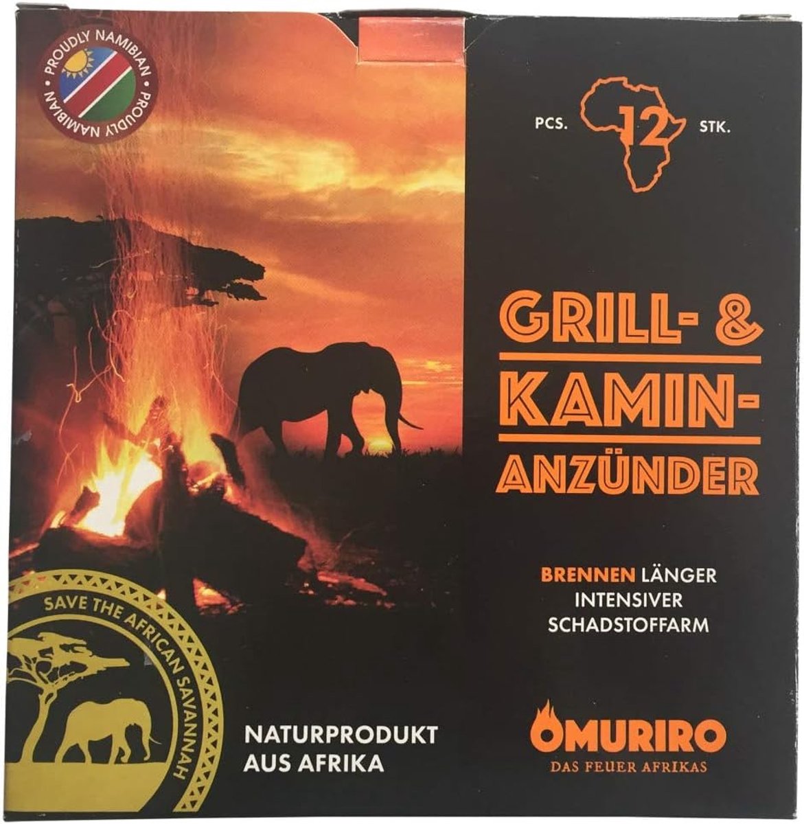 SnelShoppen - Omuriro Barbecue en Haardlighters uit Afrika - 12 Stuks - Handgemaakt - Geurloos - Ideaal voor Tuin, Camping en Feestjes
