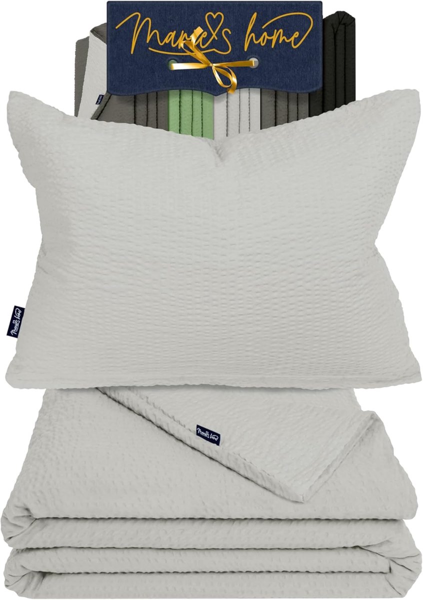 SnelShoppen - Seersucker Baby Bedlinnen Set 100 x 135 cm Dekbedovertrek + 1 Kussenhoes 40 x 60 cm Zomer Bedlinnen Kinderen Zacht Ademend Allergievrien