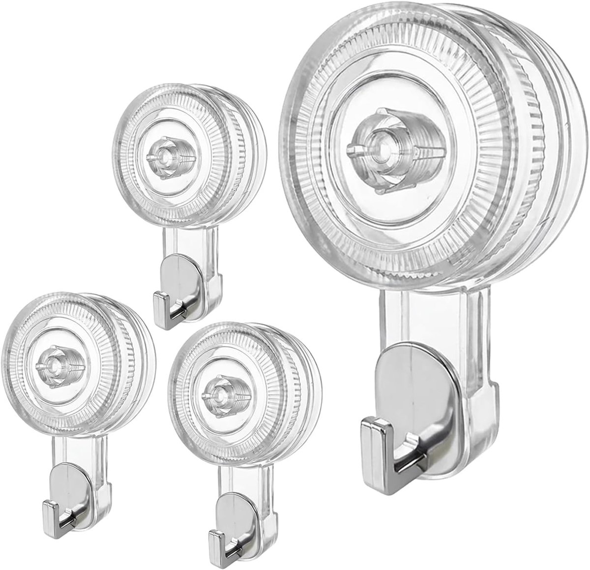 Zuignap haken set van 4 - extra sterk - transparant - ideaal voor badkamer en keuken - ShopVlot