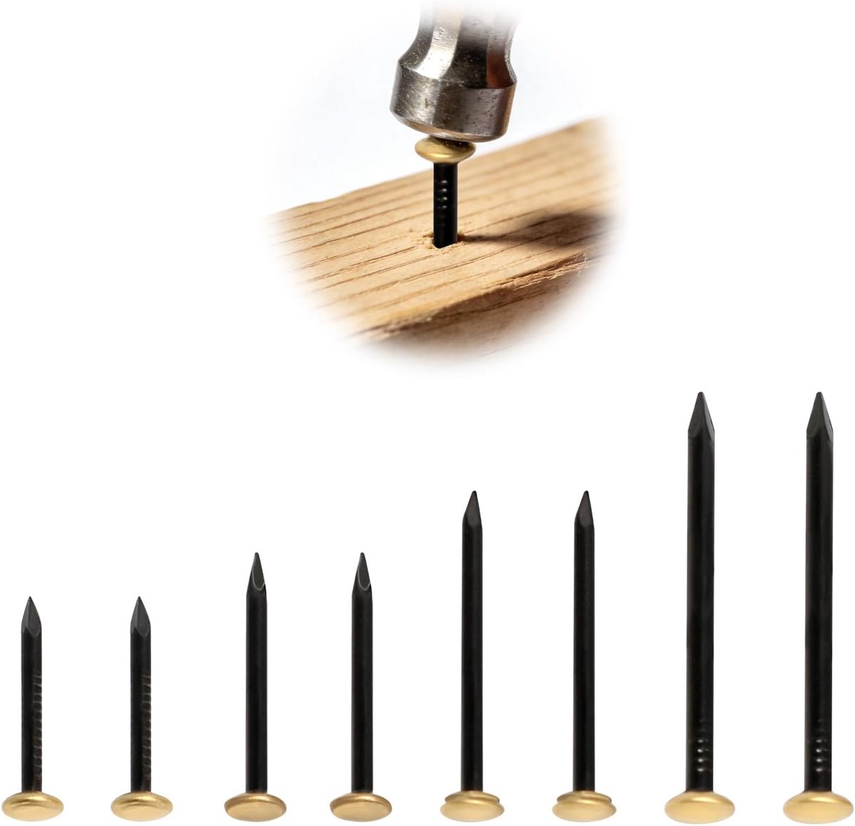 SnelShoppen - Pack van 120 Stalen Spijkers (20/25/30/40mm) Verstevigde Spijkers voor Beton, Baksteen, Hout, Geen Boren Roestvrijstalen Wandspijkers me