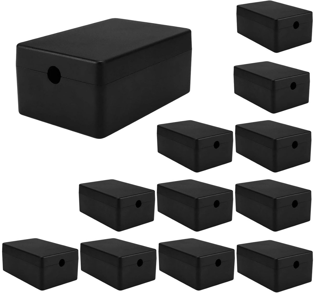 SnelShoppen - Junction Box 12 Stuks Klapdoos Opbouw 60x40x25mm Waterdicht Zwart ABS Materiaal Voor Binnen Buiten Gebruik