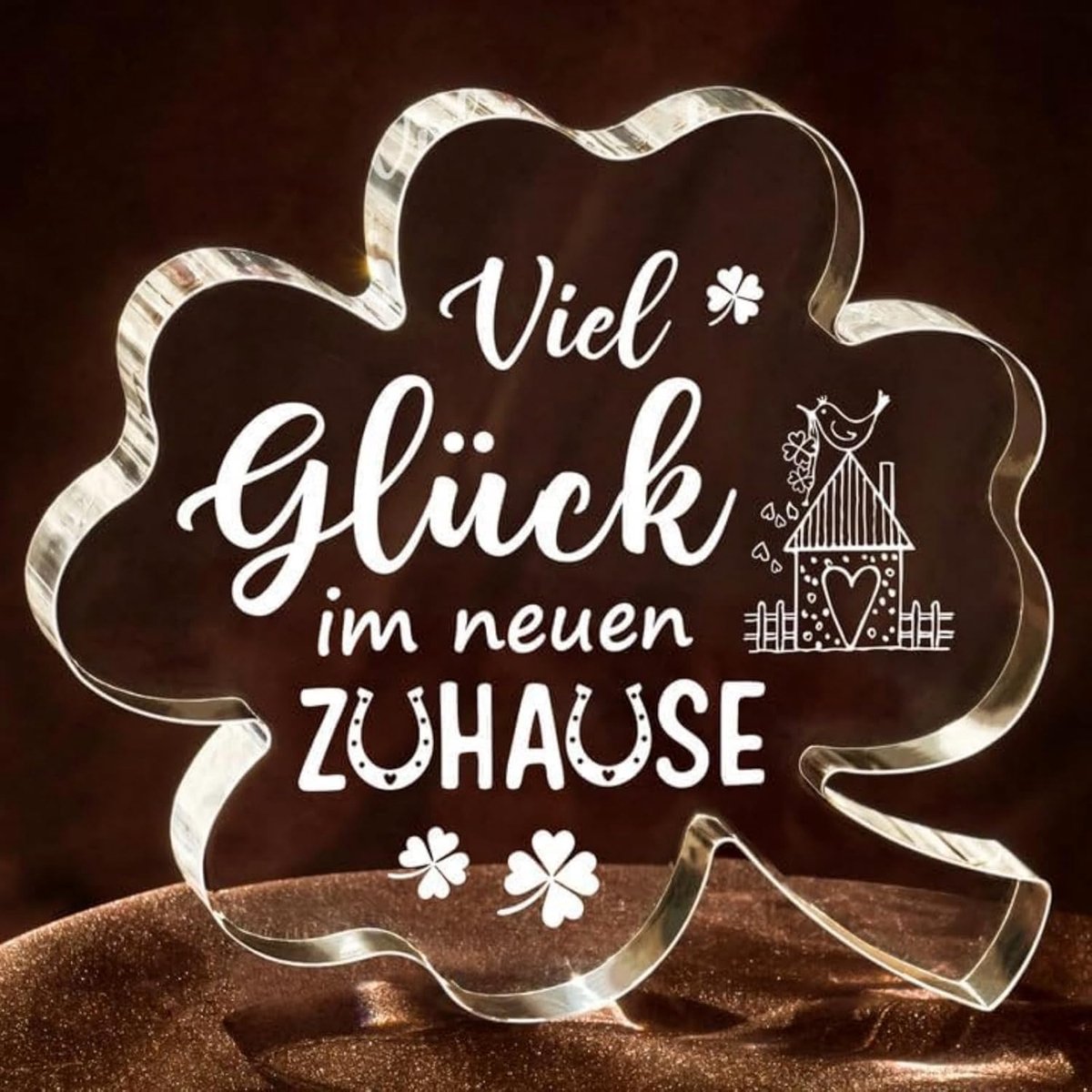 SnelShoppen - Geluksklaver Acryl Decoratie - Transparant Vierbladig Klavertje met Lasergravure - Perfect Housewarming Cadeau voor Vrouwen - Decoratie
