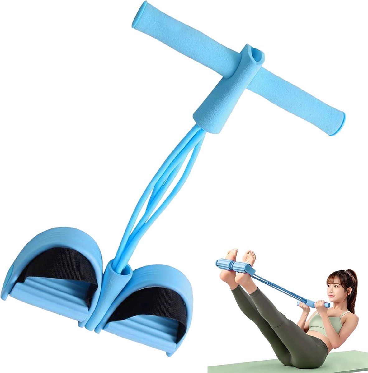 SnelShoppen - Multifunctionele Weerstands Trainer voor Thuis - Abdominal Trainer Sit-up Apparatuur - Fitness Bands voor Gewicht Verlies - Elastisch Sn