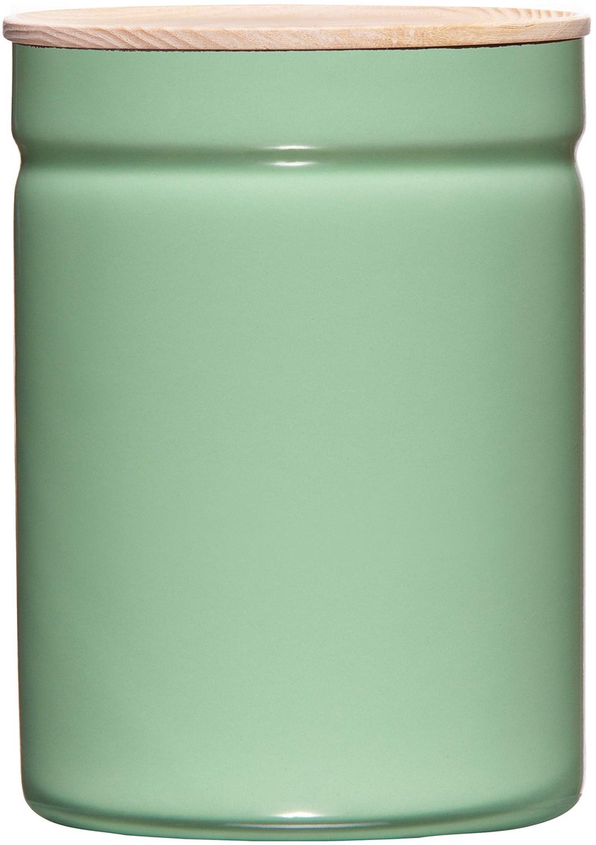 Omgoods - Opbergcontainer met Deksel - 2.25 L Groene Emaille