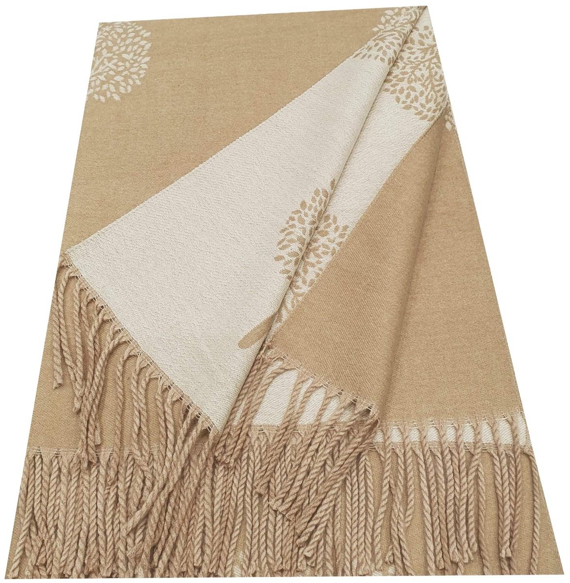 Omgoods - Dikke Reversible Winter Sjaal met Mulberry Print