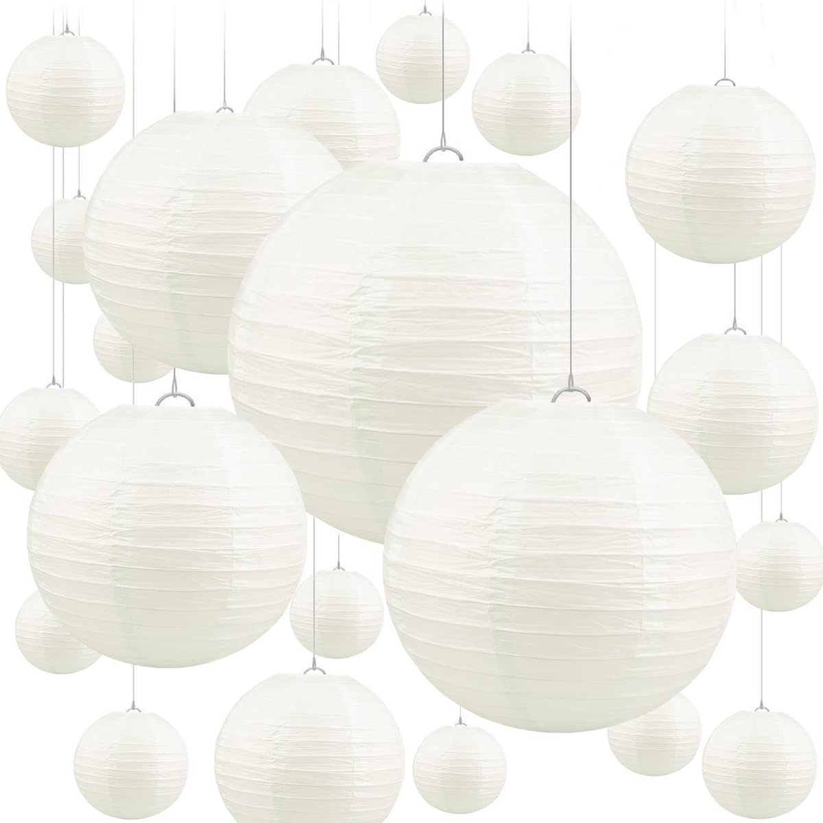 Omgoods - Set van 20 Papieren Lantaarns voor Decoratie