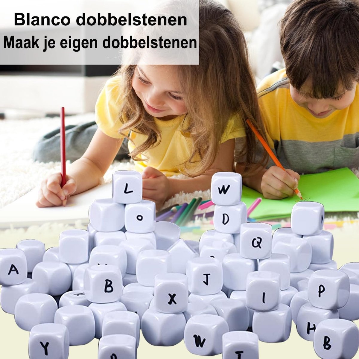 Omgoods - Set van 20 Witte Acryl Dobbelstenen voor Bordspellen en DIY