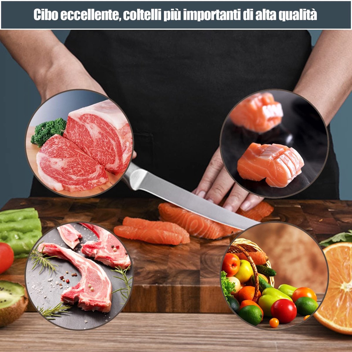 Omgoods- Koksmes Professioneel - Set van 2 Keukenmessen - Roestvrij Staal - Ergonomische Handgreep - Scherp Lemmet - 20/15 cm - Keukenmes