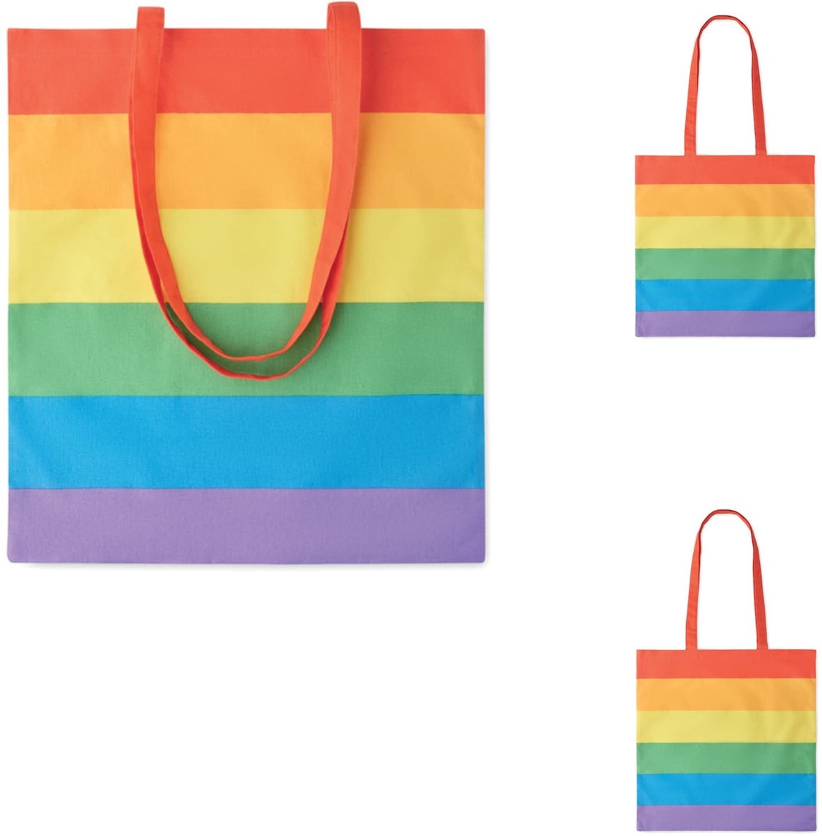 Omgoods - Katoenen Tote Bag met Regenboogontwerp