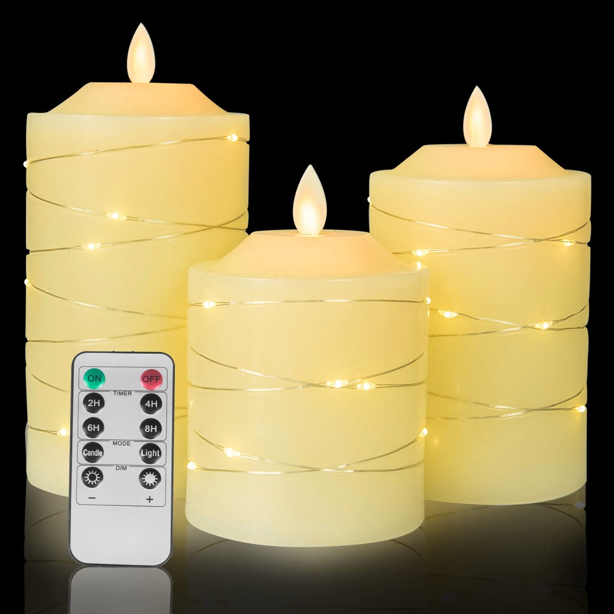 Omgoods- Led Kaarsen met Bewegende Vlam - 3 Stuks - Afstandsbediening - Flikkerende Kaarsen - Decoratieve Kaarsen - Zachte Verlichting - Vlamloze Kaarsen
