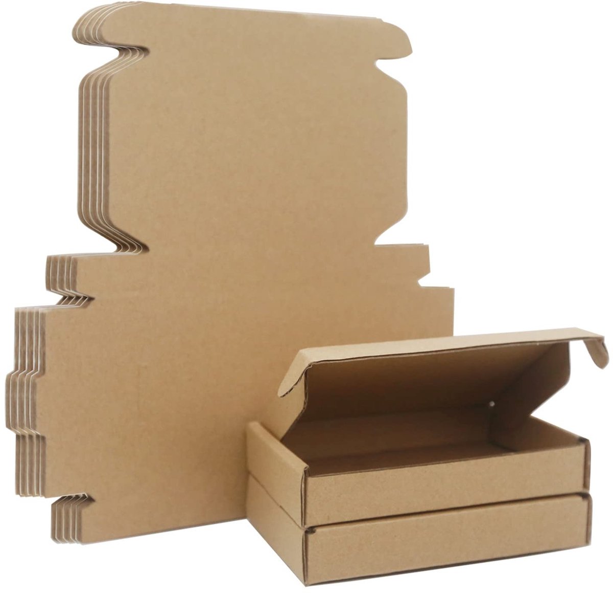 Omgoods - Verzenddozen van Golfkarton 125x80x20mm voor Post en Opslag (25 Stuks)