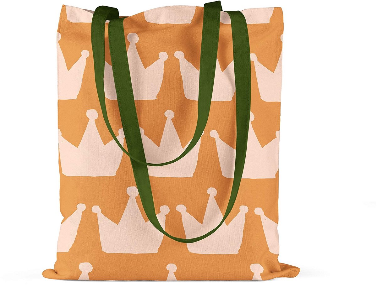 Omgoods - Herbruikbare Katoenen Draagtas met Rode Handvatten 34x40 cm