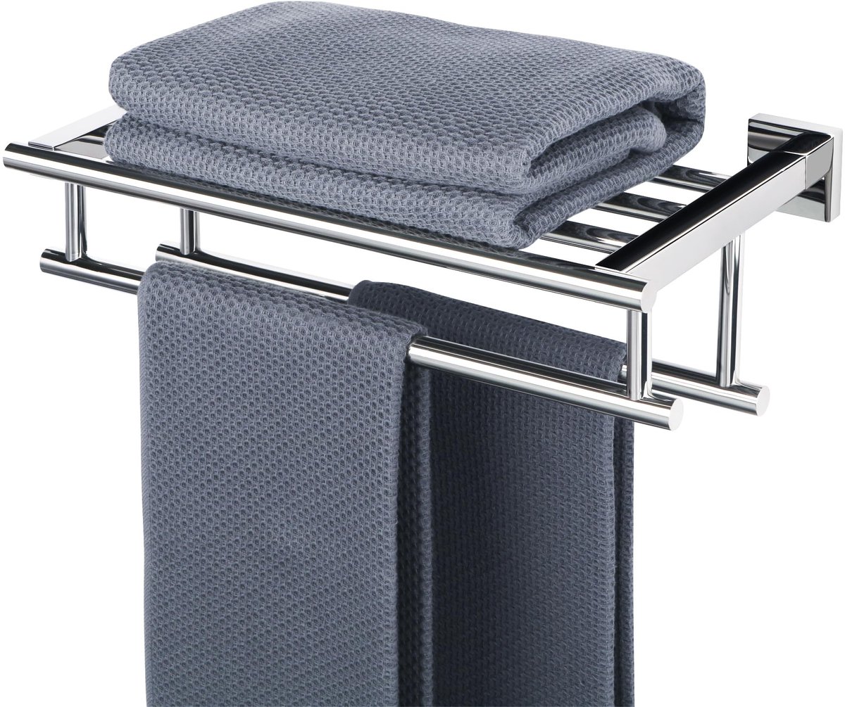 Omgoods - Wandhanddoekrek 40 cm - Dubbele Handdoekhouder Polished