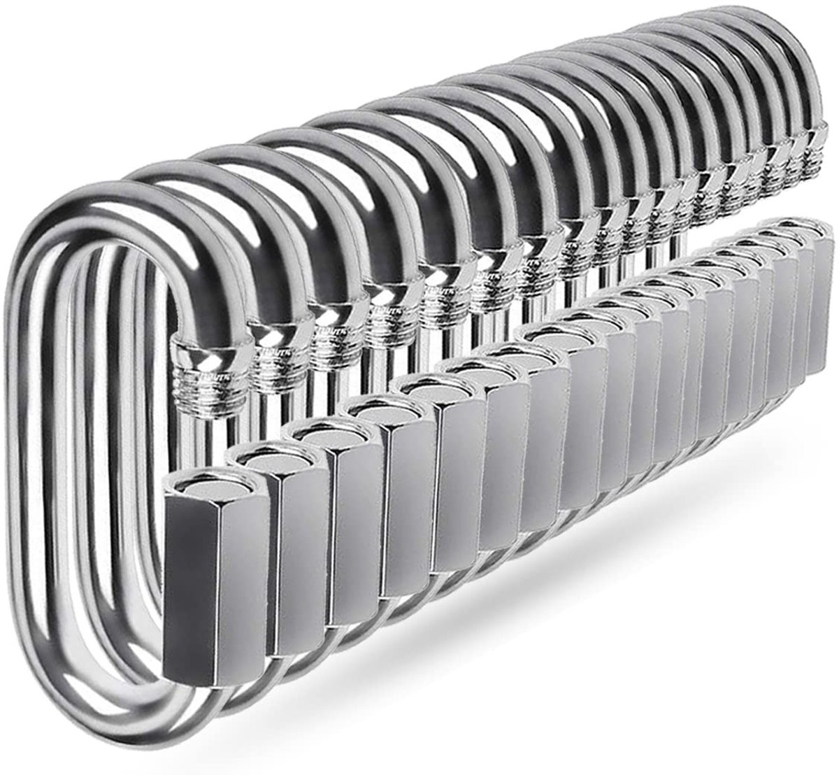 Omgoods - RVS D-vormige Sluitcarabiner voor Sleutels en Kamperen