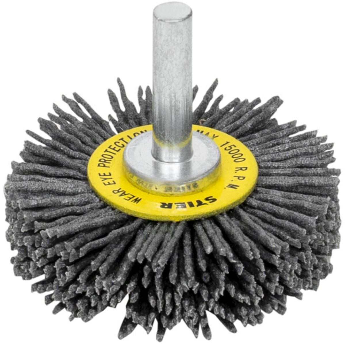 STIER ronde borstel ø 50 mm, schacht-ø 6 mm, 1,1 mm, gegolfd, siliciumcarbide
