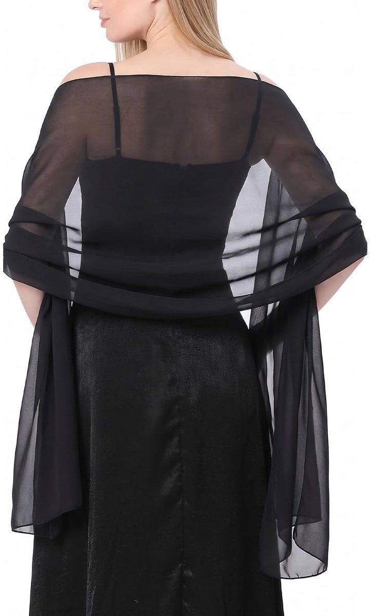 Omgoods - Elegante Chiffon Sjaal voor Avondjurken, Bruiloft en Feesten