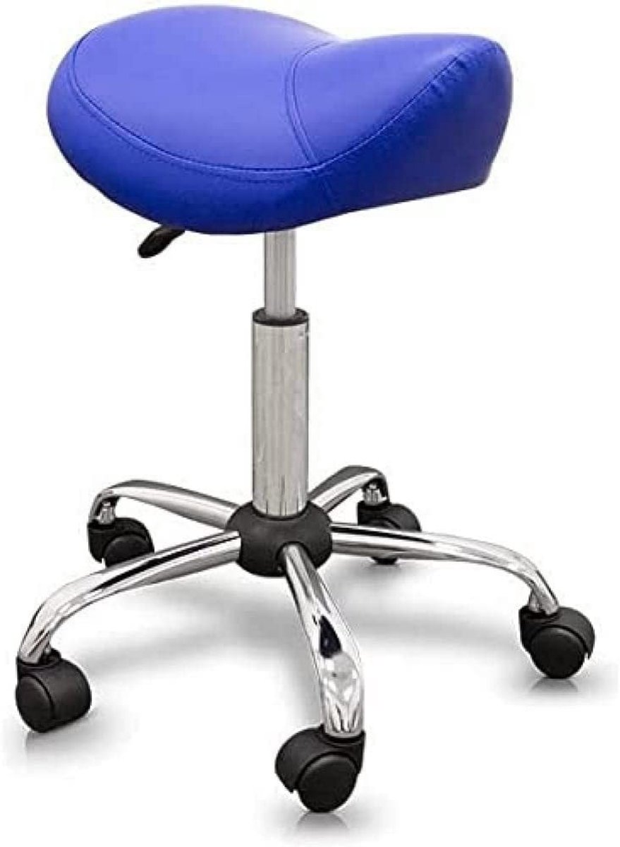 Omgoods - Ergonomische Stahulp met Blauw Stalen Onderstel