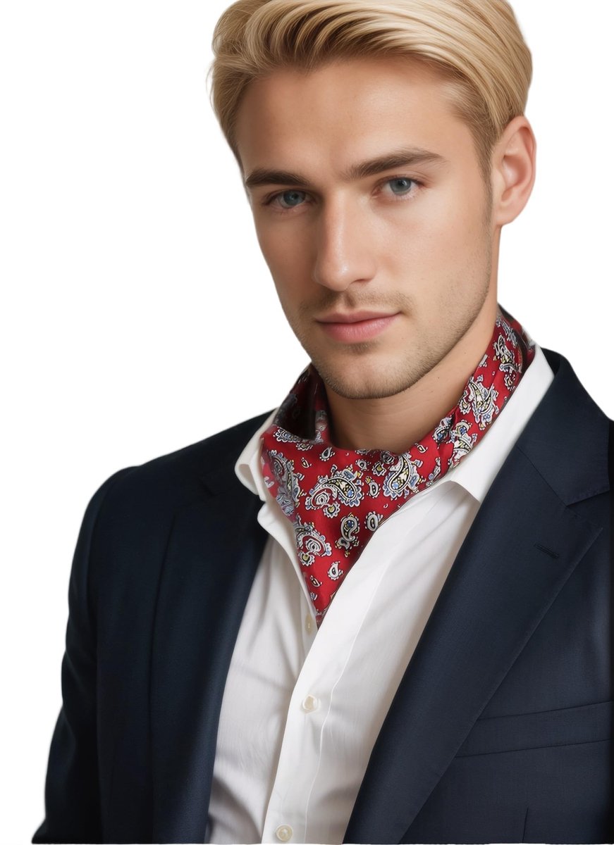 Omgoods - 2-laags Zijde Sjaal met Paisley Motief