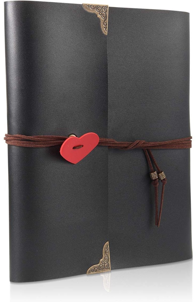 Omgoods - Vintage Leer Scrapbook Album met 60 Zwarte Pagina's