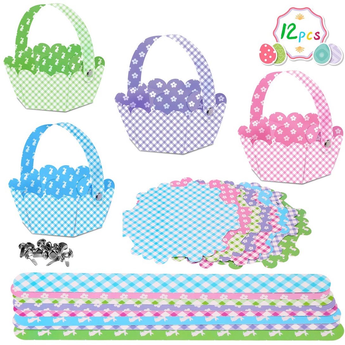 Omgoods - Creatieve Paasmanden Set voor Kinderen (12 Stuks)