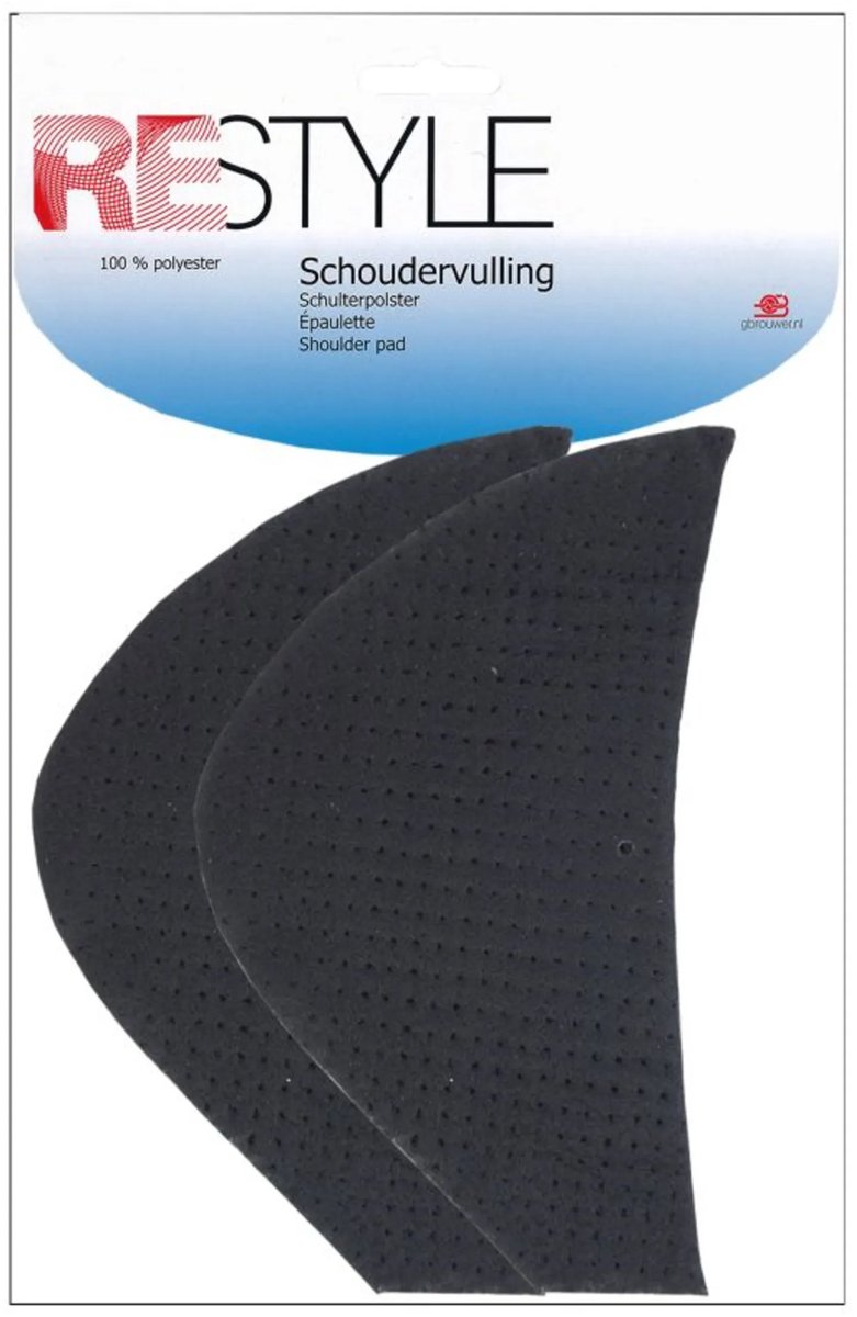 Restyle Schoudervulling Mantelvulling 15mm Dik 000 Zwart