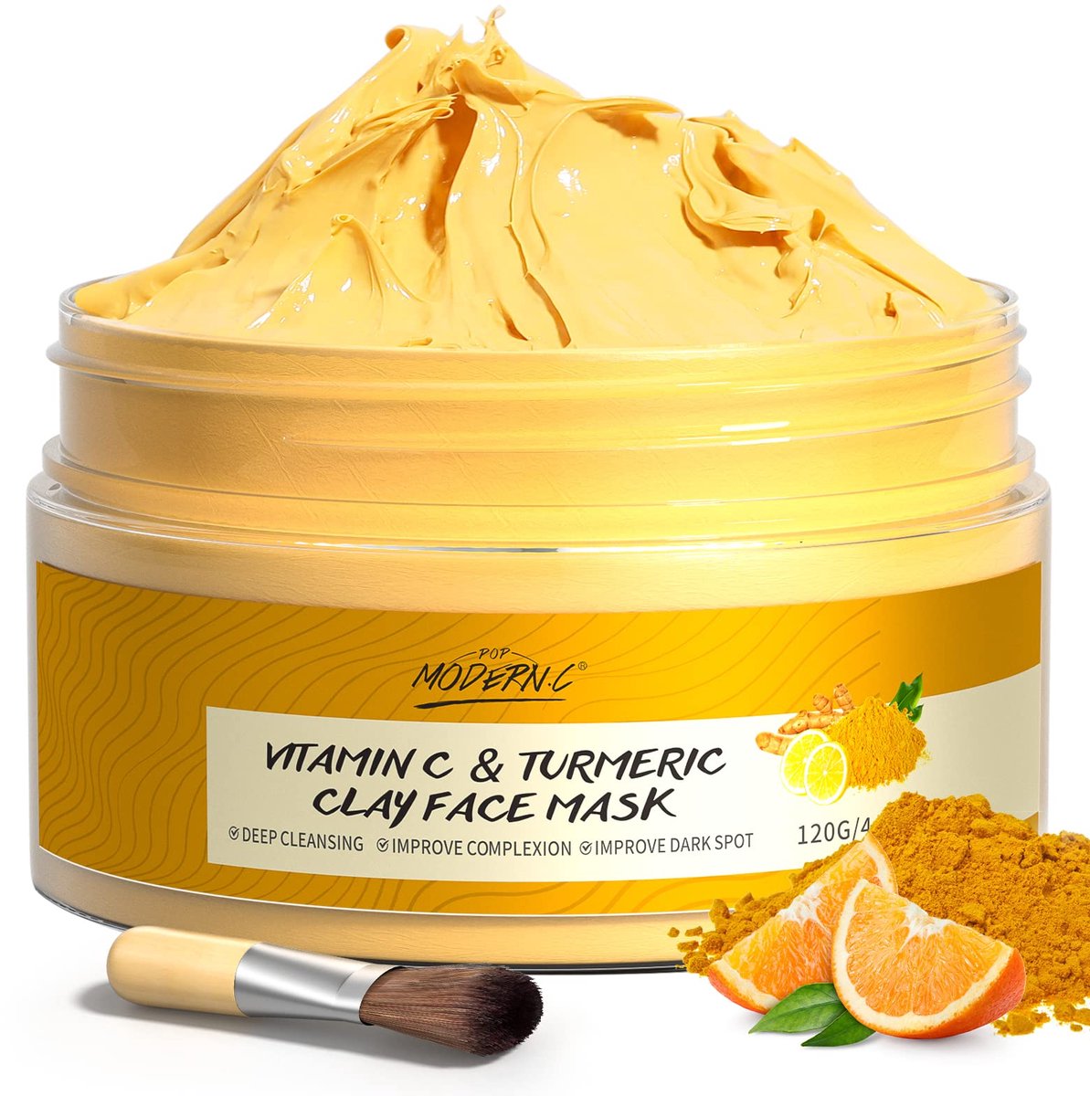 Omgoods- Gezichtsmasker Diep reinigend - Vitamine C/Kleimasker - Oliecontrole - Mee-eters/acne - Egaliseren huidskleur - Lichtgewicht textuur - Moddermasker