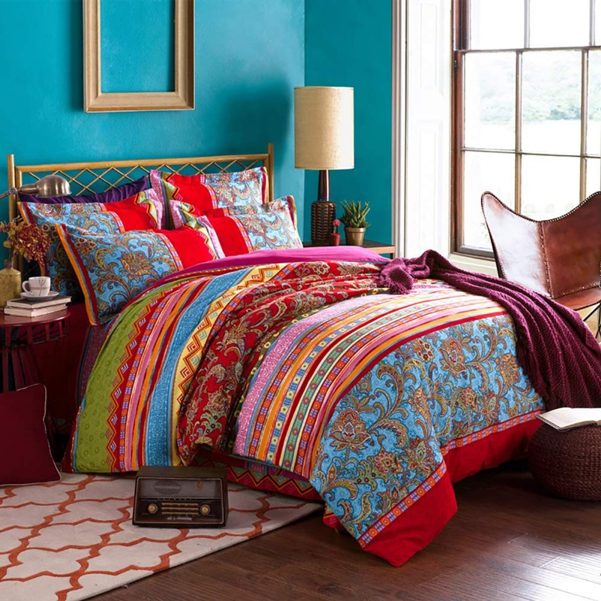 Omgoods - Bohemian Bedset met Mandala Duvet Cover en Kussensloop 135x200 cm