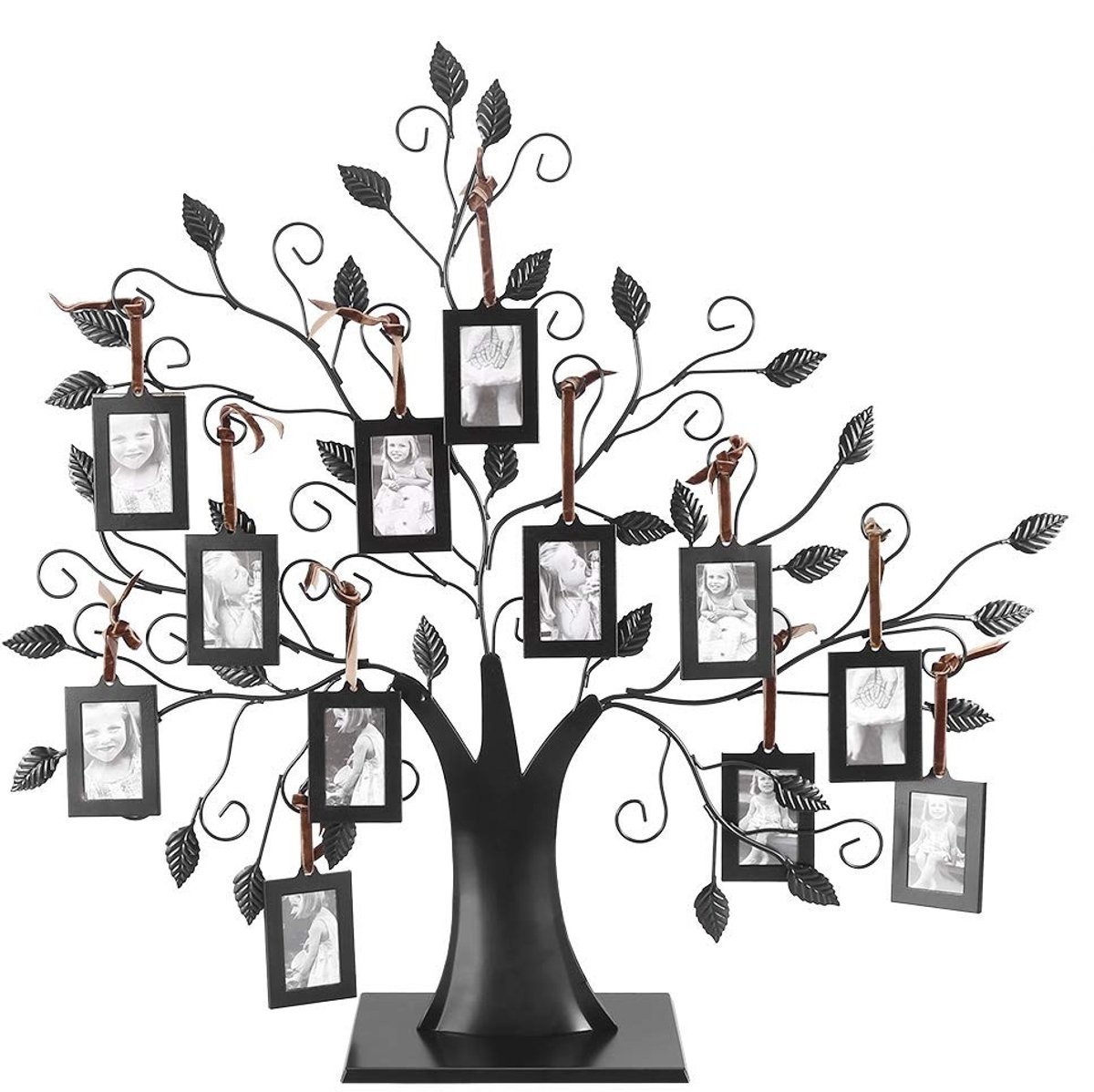 Omgoods- Fotolijst Gloednieuw - Fotolijst Boom - 6/12 Hangende Lijsten - Zwart Metaal - Afmetingen 32x8,2x35/53x12x52 cm - Gewicht 591 g - Foto-display