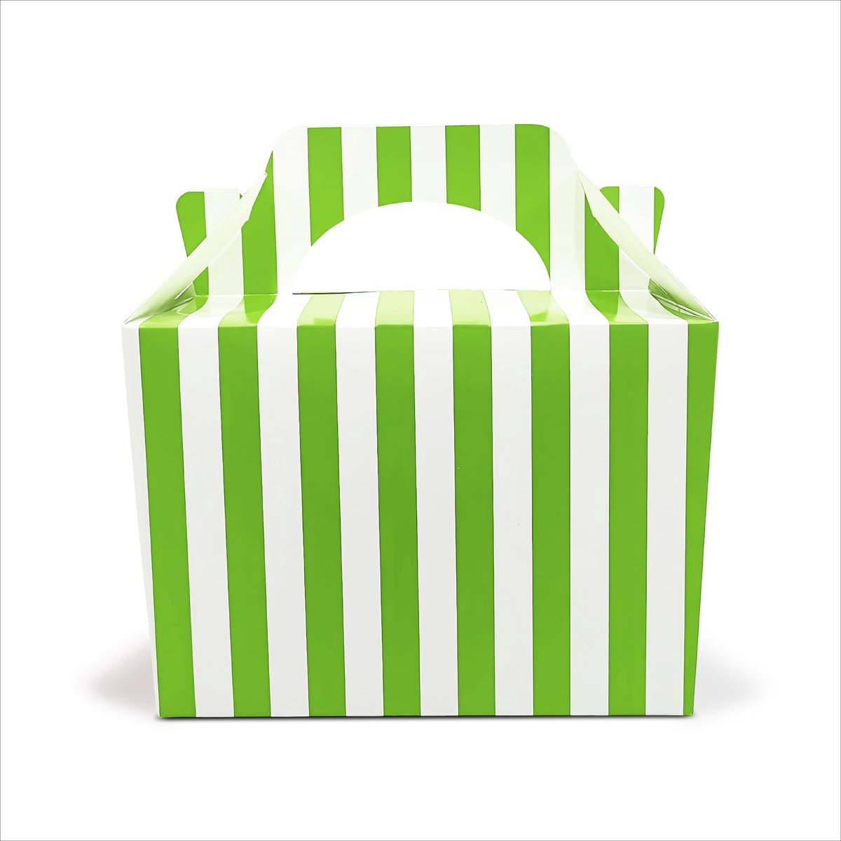 Omgoods - 30 Stuks Neon Groene Feestdozen voor Kinderen met Strepen