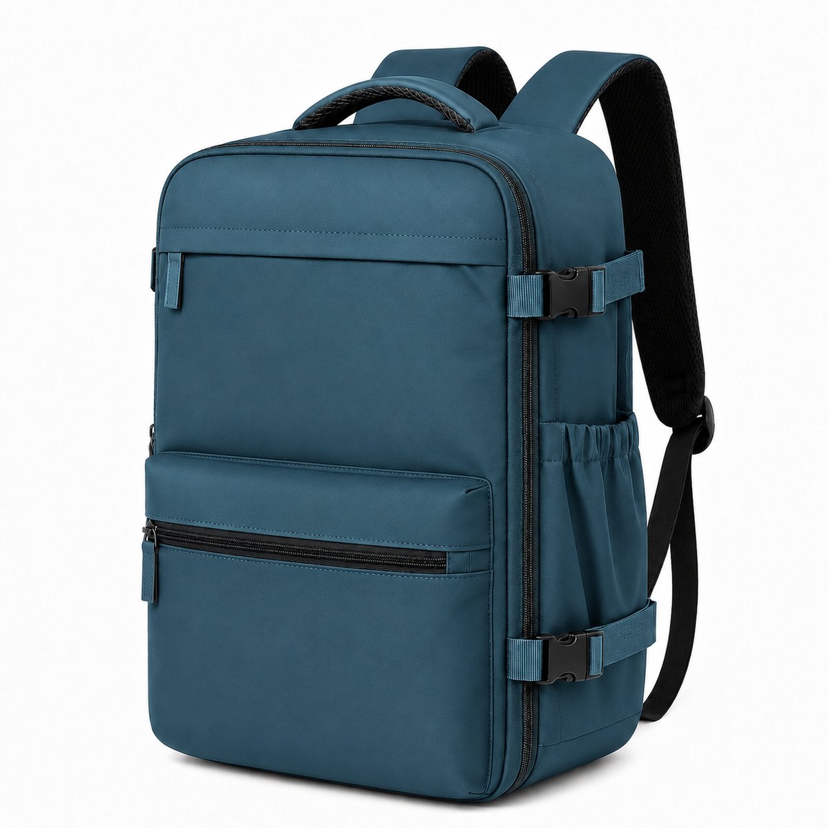 Vacuüm Rugzak - Handbagage Rugzak voor Vliegtuig - Rugzak met Vacuümcompressie - Inclusief Draadloze Pomp - 15,6 Inch Laptopvak - Waterafstotend - Blauw