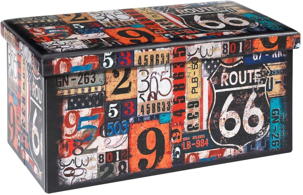 Omgoods - Opvouwbare Bank met Opslag Retro 76 x 38 x 38 cm