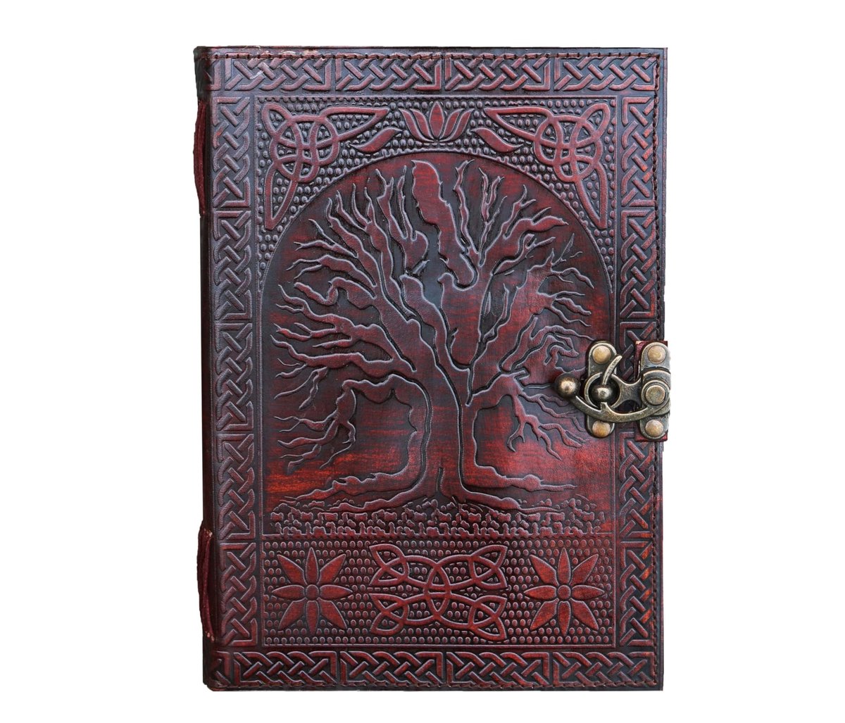 Omgoods - Tree of Life Grimoire - Handgemaakt leren dagboek voor kunstenaars