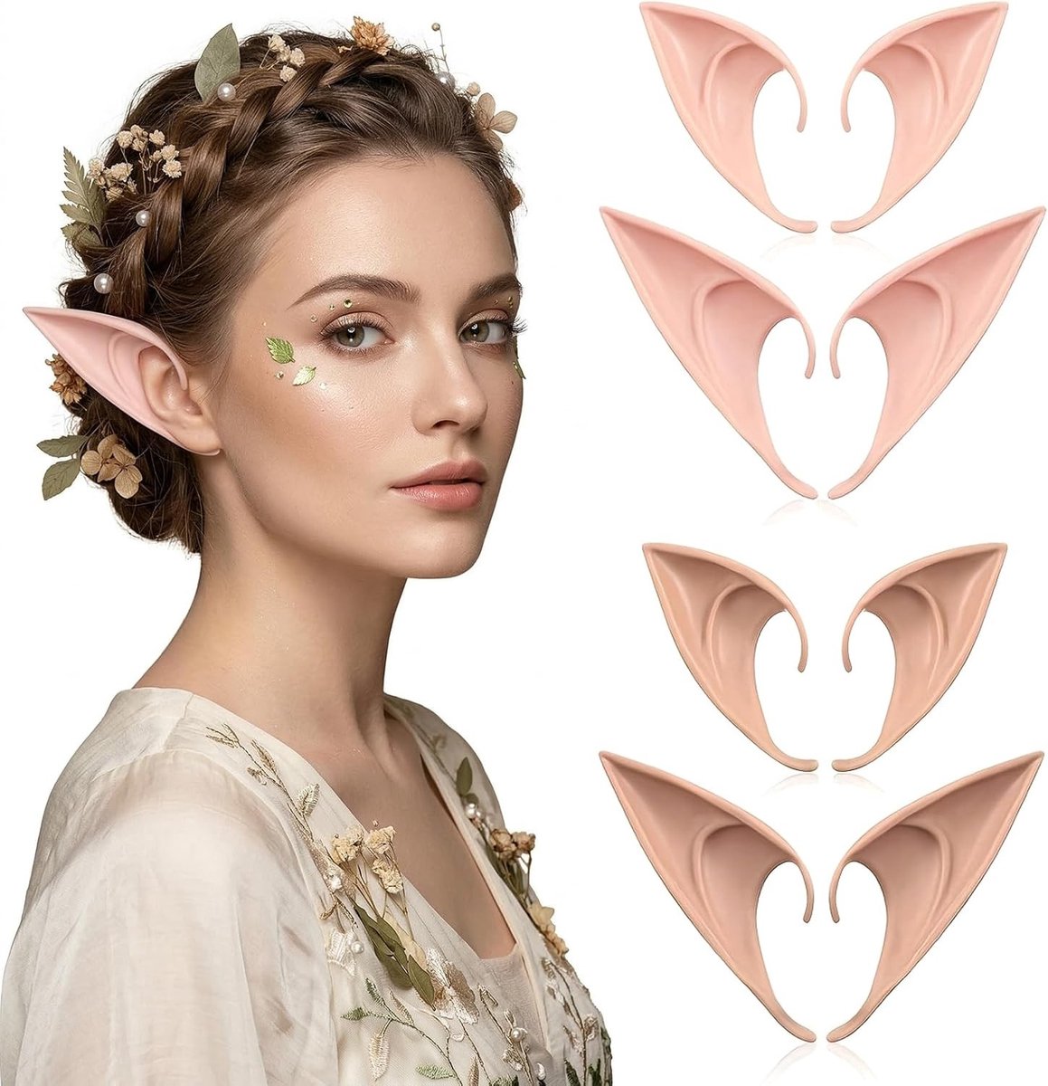 Elfenoren Set van 4, Perfect voor Cosplay, Halloween en Feestjes, Magische Elf Kostuum Accessoires voor Kinderen en Volwassenen
