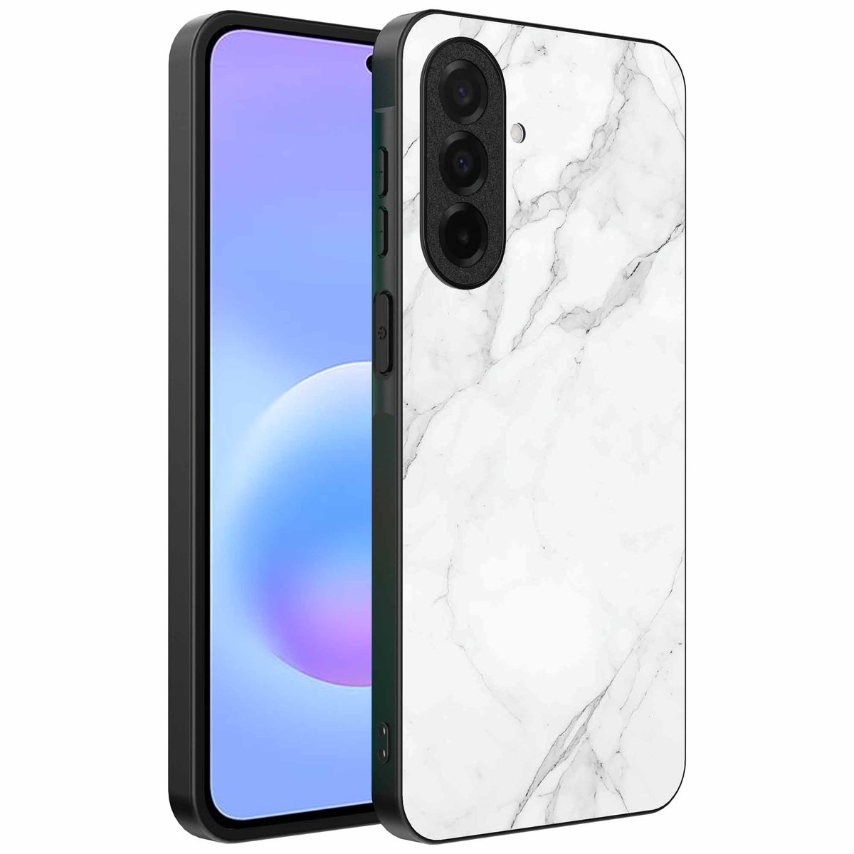 Geschikt voor Samsung Galaxy A57 Telefoonhoesje met Wit Marmer Opdruk - TPU Backcover Case White Marble Design - Wit - Smartphonica geschikt voor Samsung Galaxy A57