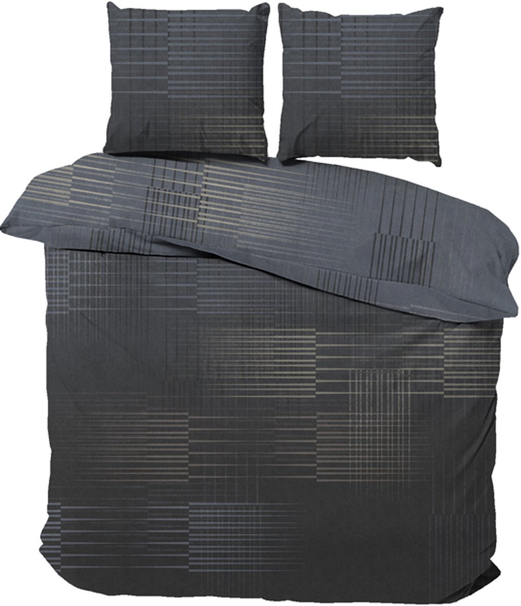 iSleep Dekbedovertrek Duuk - Eenpersoons - 140x200/220 cm - Grijs