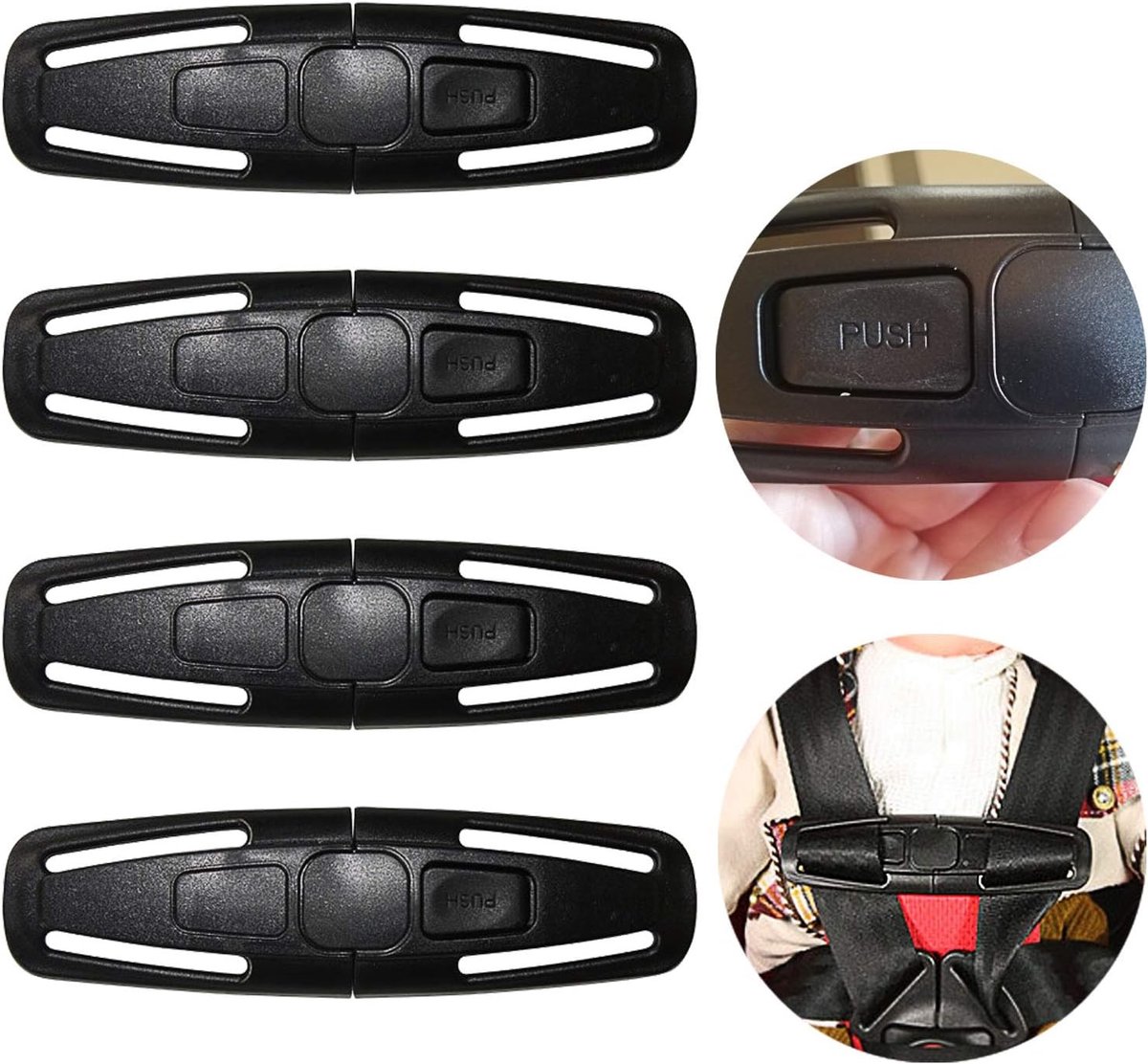 Veiligheidsriem Clip voor Babyzitje - 4 Stuks - Universele Harness Clip, Anti-Escape en Veilige Buckle Lock voor Kinderen