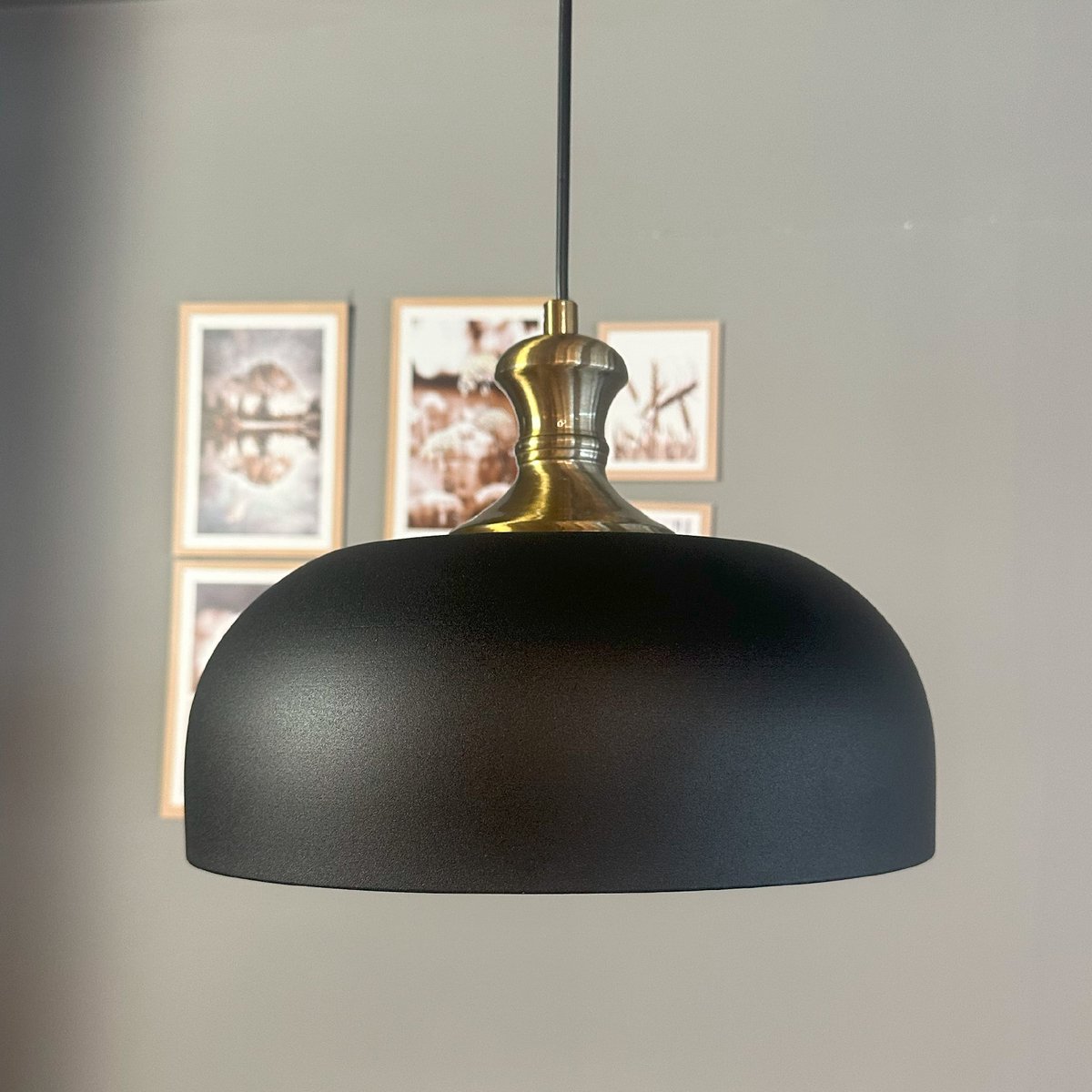 Bamyum Rocha hanglamp, industriële Modern stijl, Ø30 cm, zwart metalen lamp