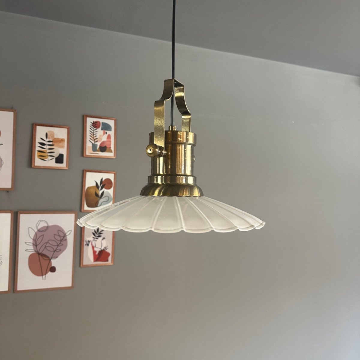 Bamyum Risso hanglamp, industriële Modern stijl, Ø34 cm, wit metalen lamp